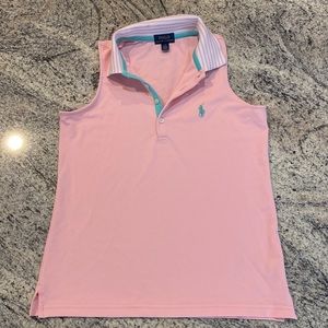 Ralph Lauren Girls Pink and Teal Sleeveless Polo